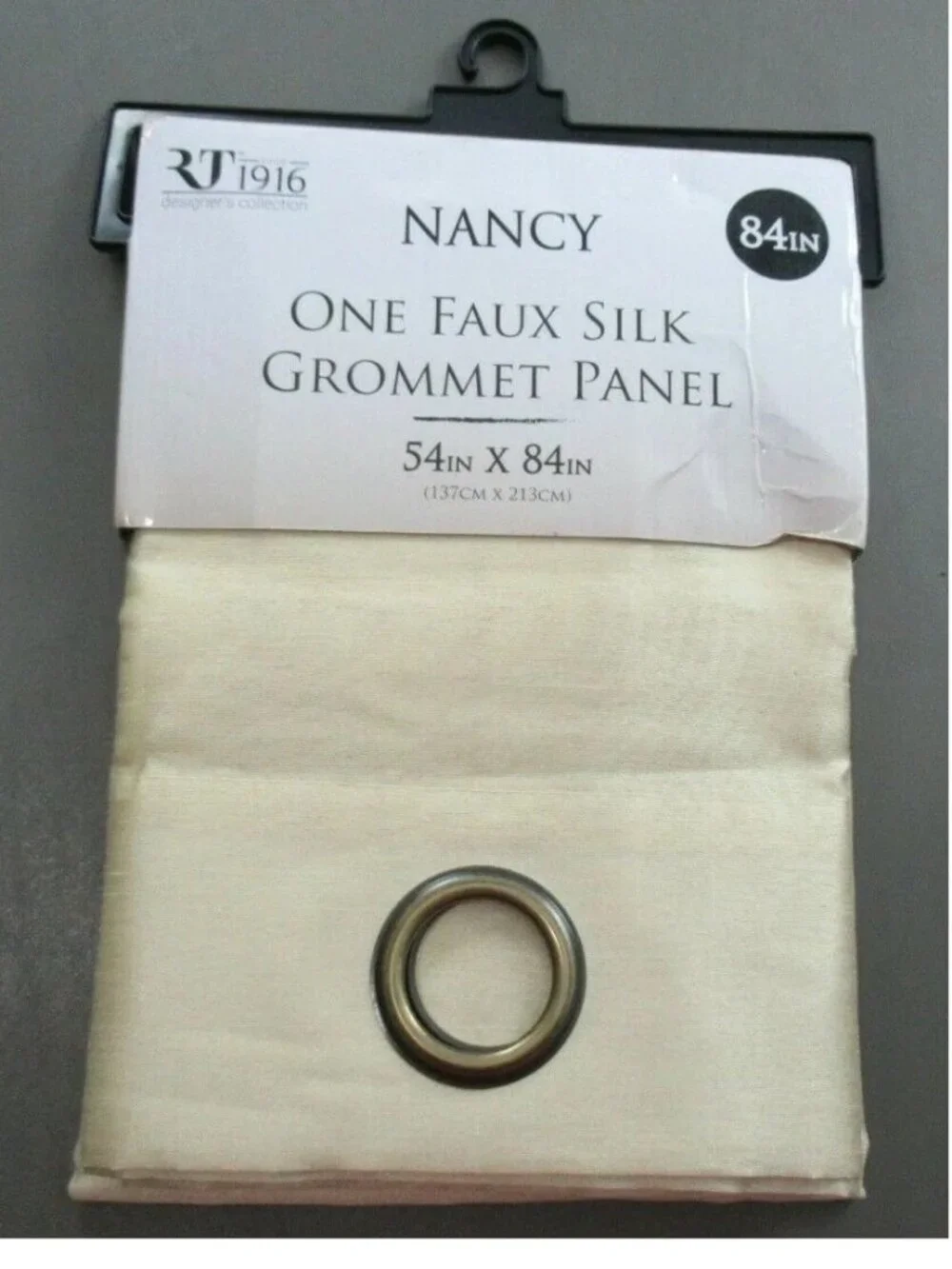 RT Designers Collection Nancy 54'' X 84'' Faux Silk Curtain Panel, Beige 1 Panel